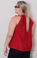 Blusa roja halter - BLUSAS CURVY Boutiquemirel 