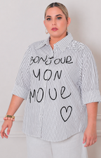 blusa de rayas estampado - BLUSAS CURVY Boutiquemirel 