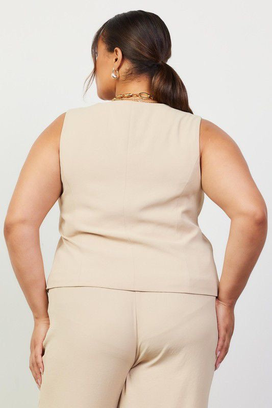 Chaleco beige con botones - CHALECO XL Boutiquemirel 