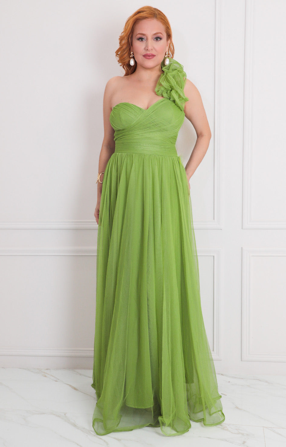 Vestido verde asimétrico - VESTIDO LARGO REGULAR Boutiquemirel 