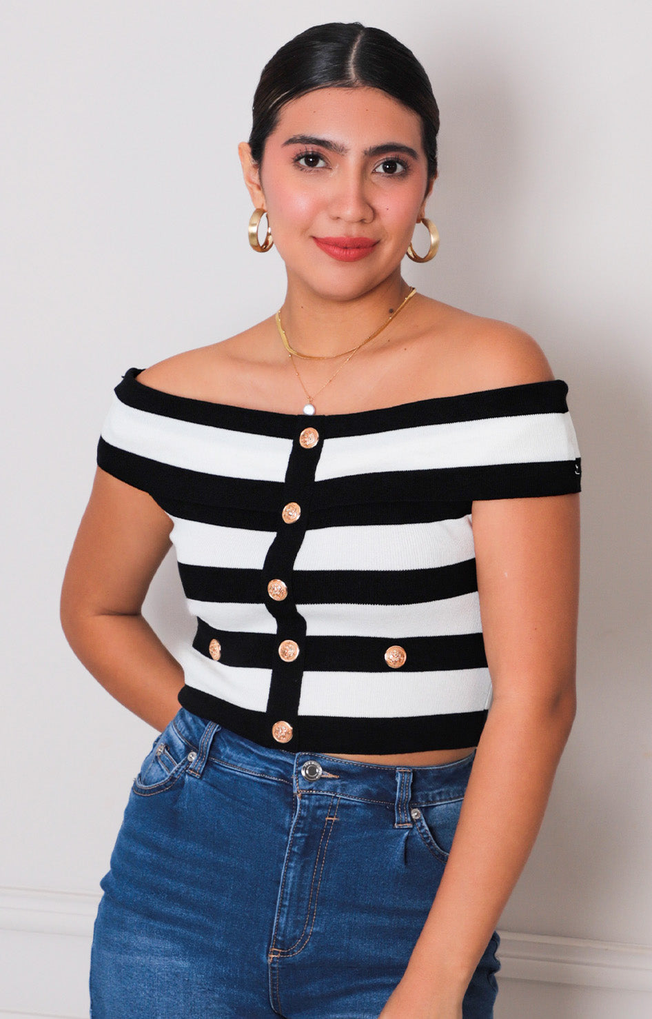 Blusa de rayas strapless - BLUSAS REGULAR Boutiquemirel 