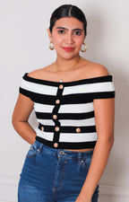 Blusa de rayas strapless - BLUSAS REGULAR Boutiquemirel 