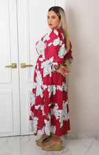 Vestido largo con estampado floral