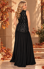 Vestido negro con estoperoles