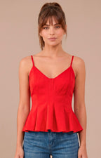 Blusa roja tipo peplum - BLUSAS REGULAR Boutiquemirel 
