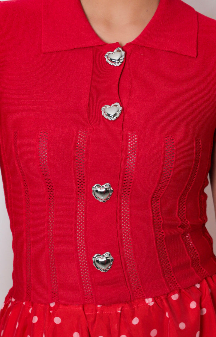 Blusa con botones de corazón - BLUSAS REGULAR Boutiquemirel 