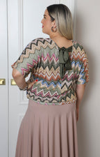 Blusa con estampado zigzag