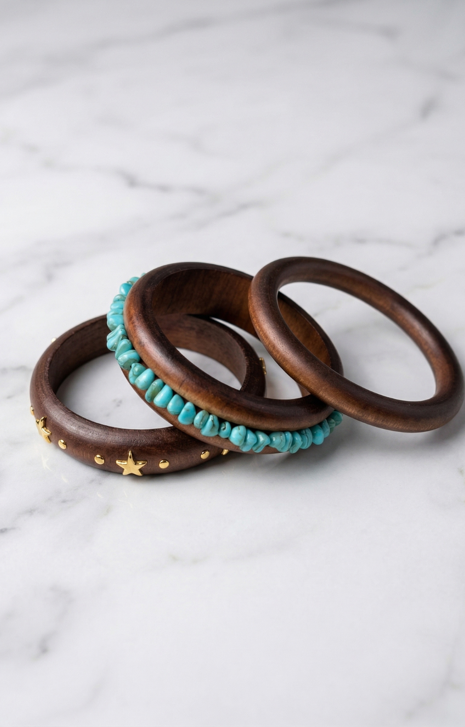 Set de Pulseras de Madera y Turquesa - PULSERAS Boutiquemirel 