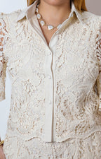 Conjunto de guipur floral