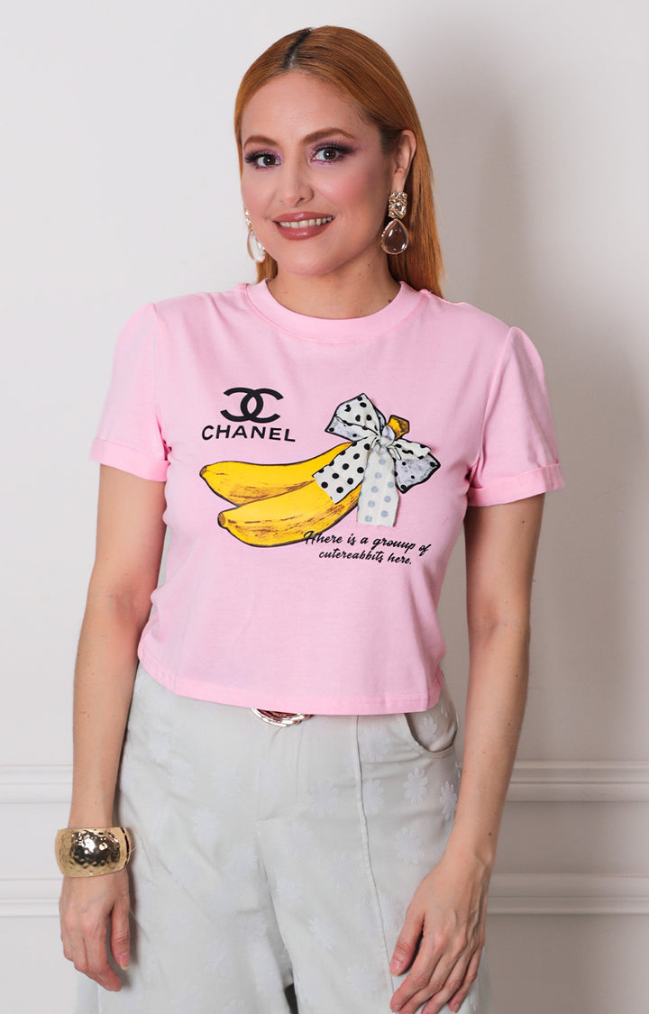 Blusa rosa estampada - BLUSAS REGULAR Boutiquemirel 