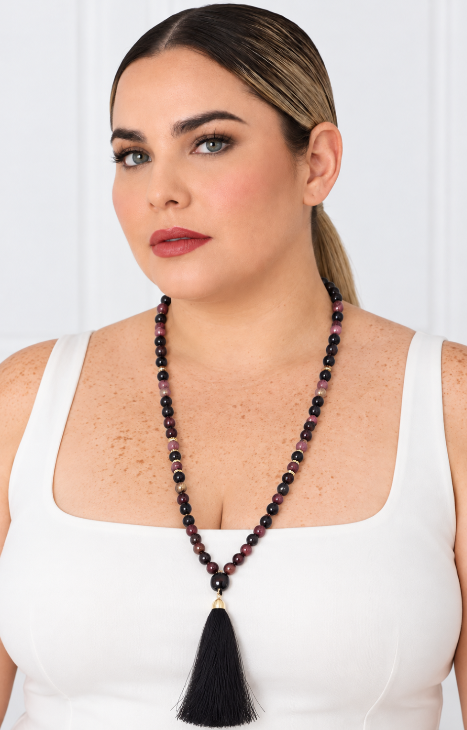 Collar de piedra natural café Laura Parra, diseño PNCH C*10-26♀♀♀♀♀♀