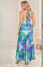 Vestido halter multicolor