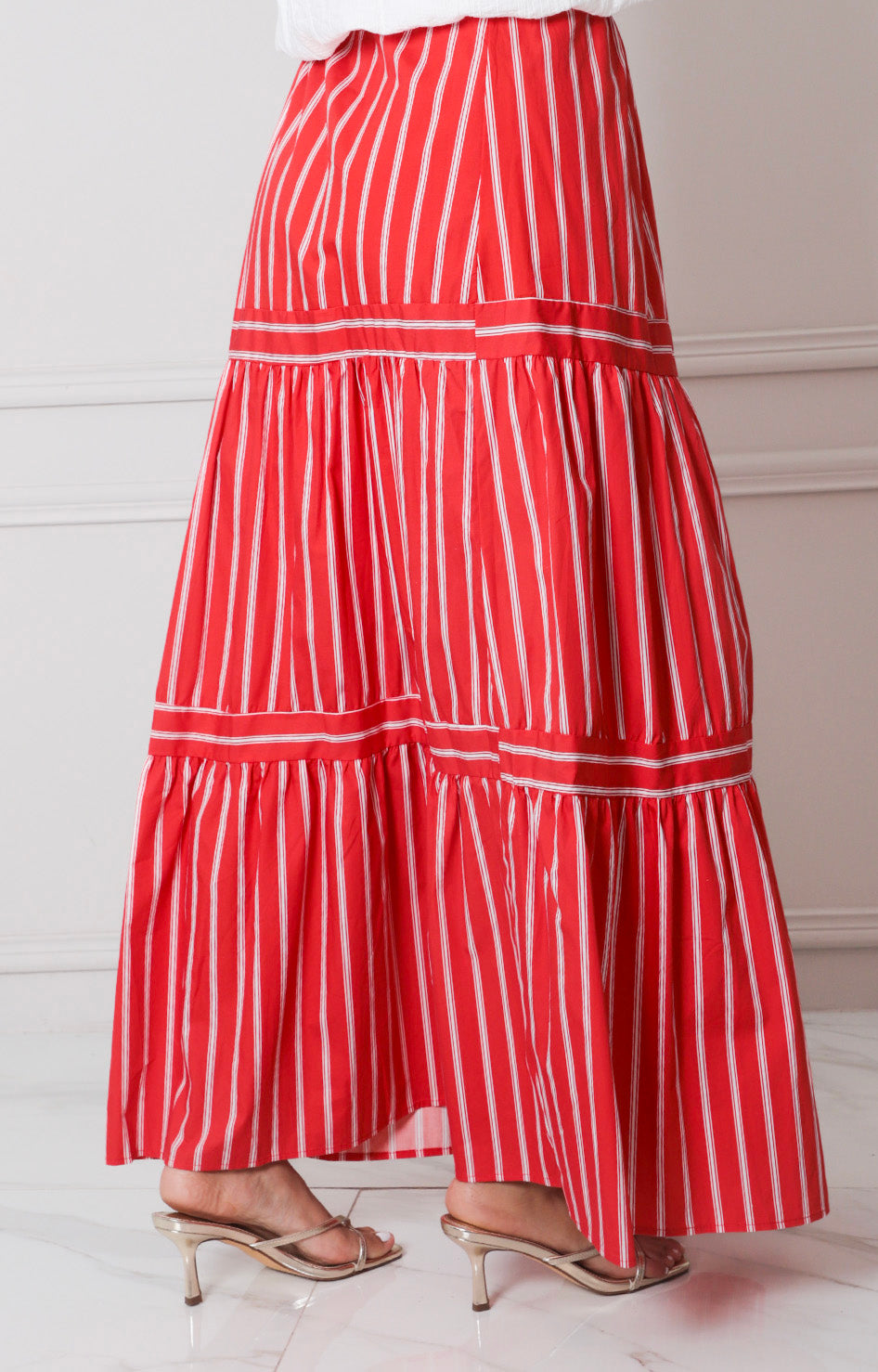 Falda roja de rayas - FALDA REGULAR Boutiquemirel 