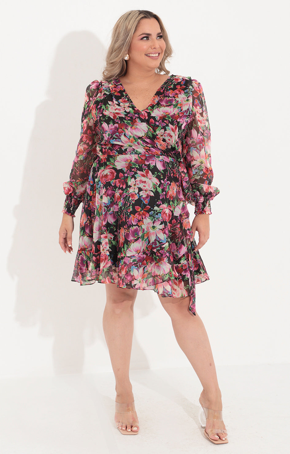 Vestido negro estampado - VESTIDO CORTO CURVY Boutiquemirel 