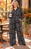 Conjunto negro estampado
