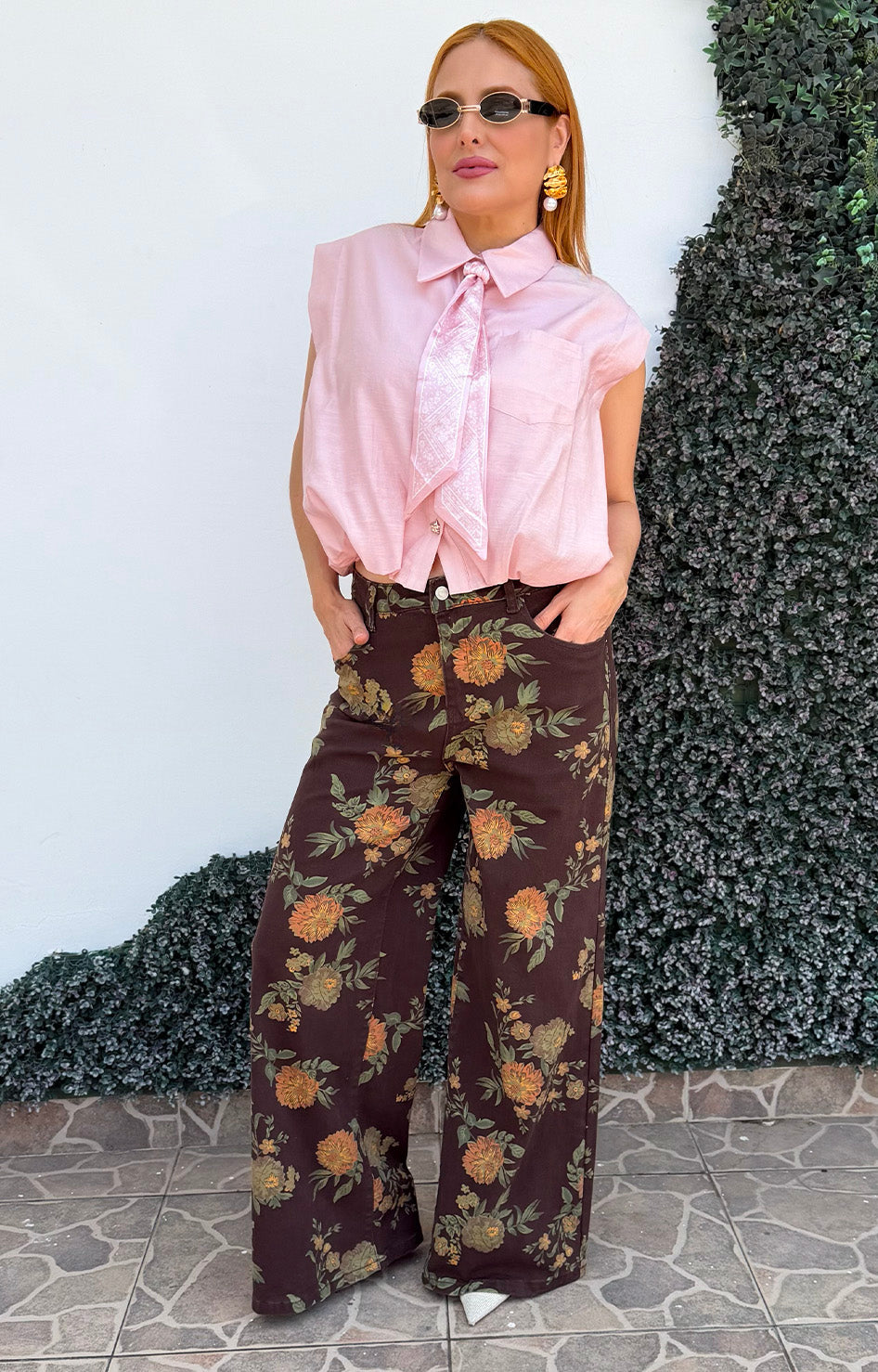 Pantalón café estampado - PANTALON REGULAR Boutiquemirel 