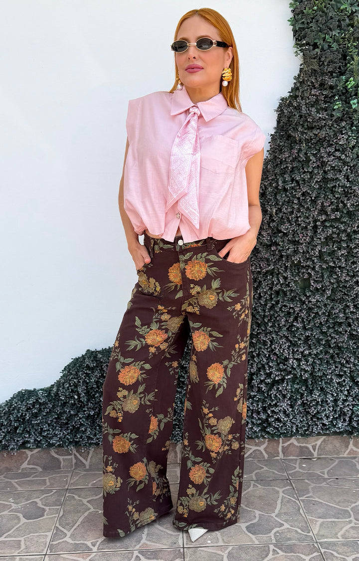 Pantalón café estampado - PANTALON REGULAR Boutiquemirel 