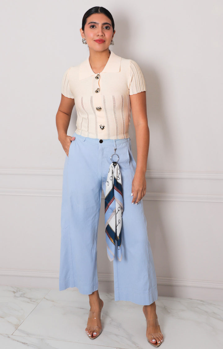 Pantalòn azul con lazo - PANTALON REGULAR Boutiquemirel 