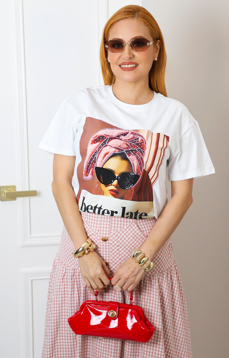 Blusa gráfica con brillos