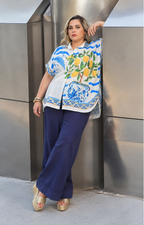 Blusa estampada de botones