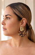 Aretes colgantes con disco de acetato