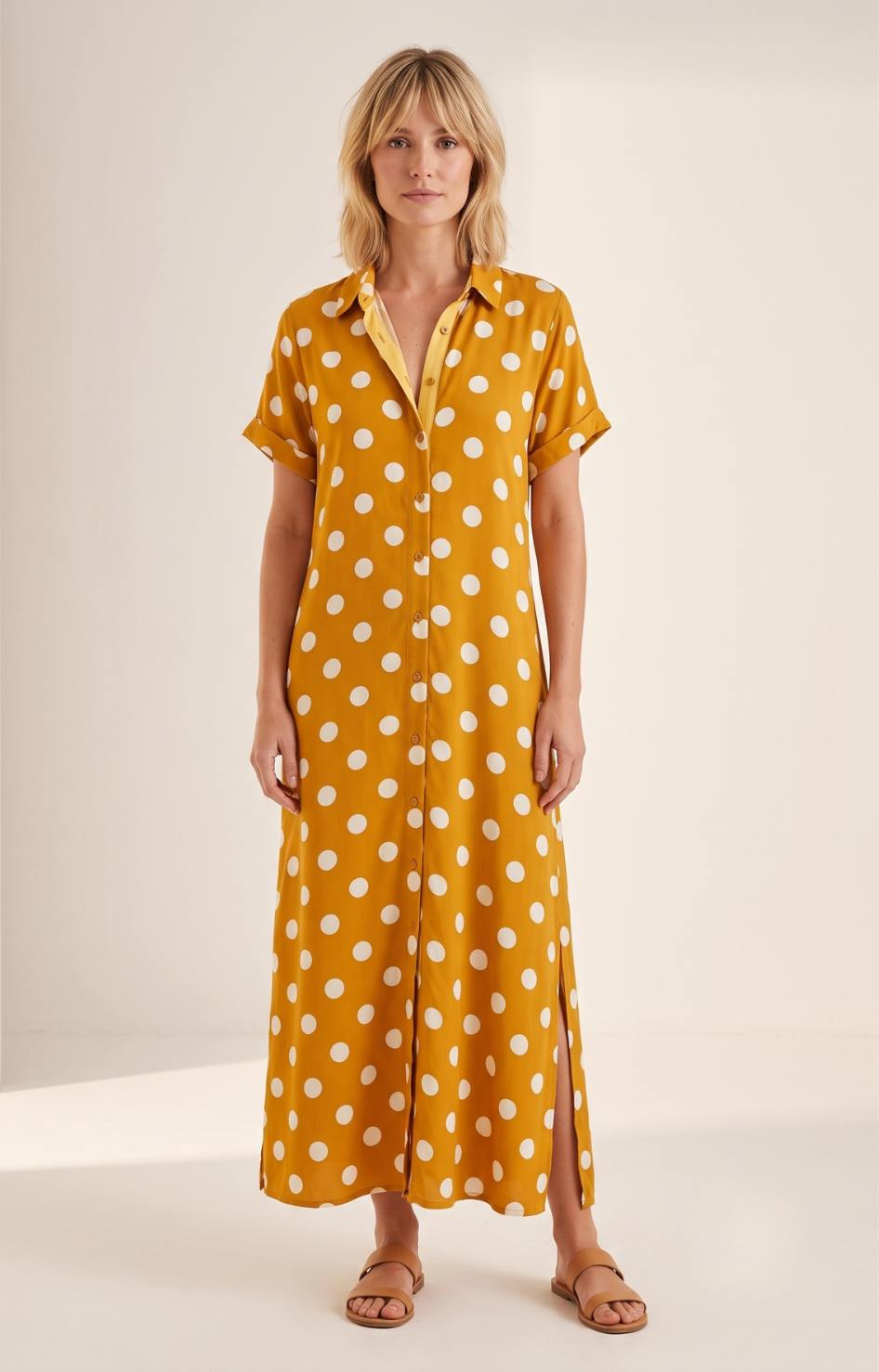 Vestido amarillo polkadots
