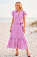 Vestido lila con bordado - VESTIDO LARGO REGULAR Boutiquemirel 