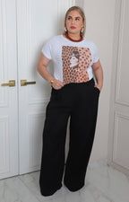 Pantalón negro de vestir tiro alto
