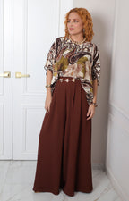 Blusa estampado barroco con mangas campana