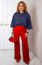 Blusa camisera estampada de puntos
