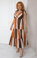 Vestido con lazos y estampado geométrico