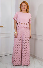Conjunto rosa troquelado