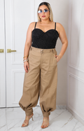 Pantalón beige jogger