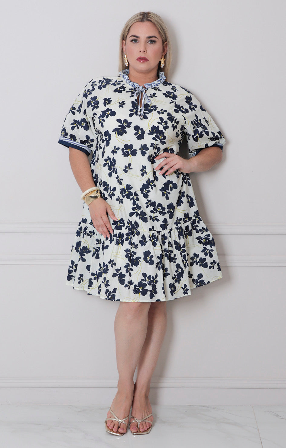 V*3-26*SHE+SKY*PST1071*AZUL MARINO - VESTIDO CORTO CURVY Boutiquemirel 