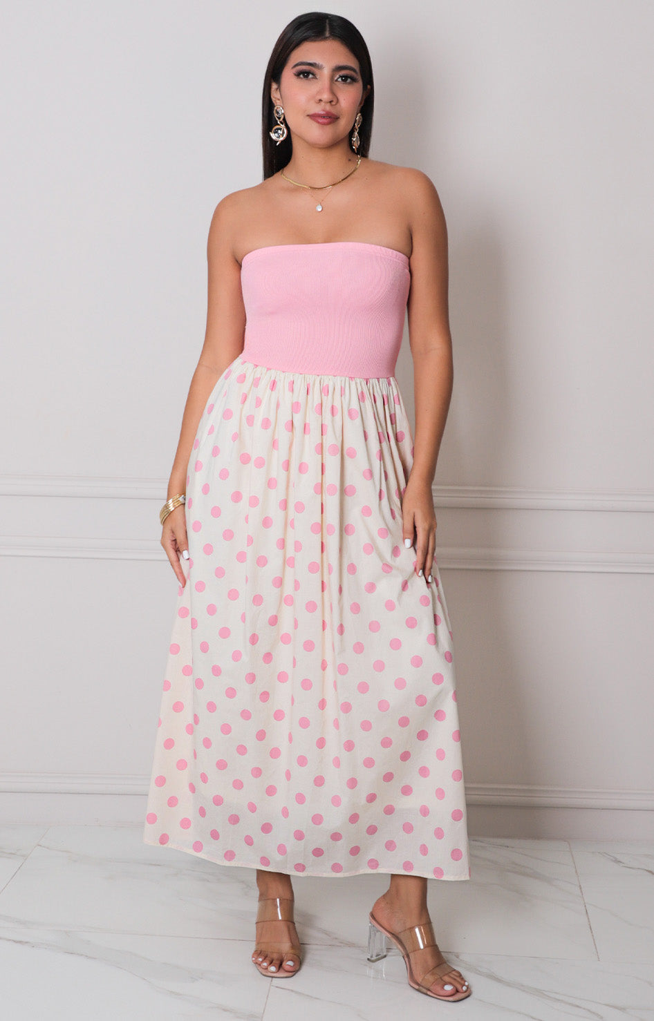 Vestido rosa estampada - VESTIDO LARGO REGULAR Boutiquemirel 