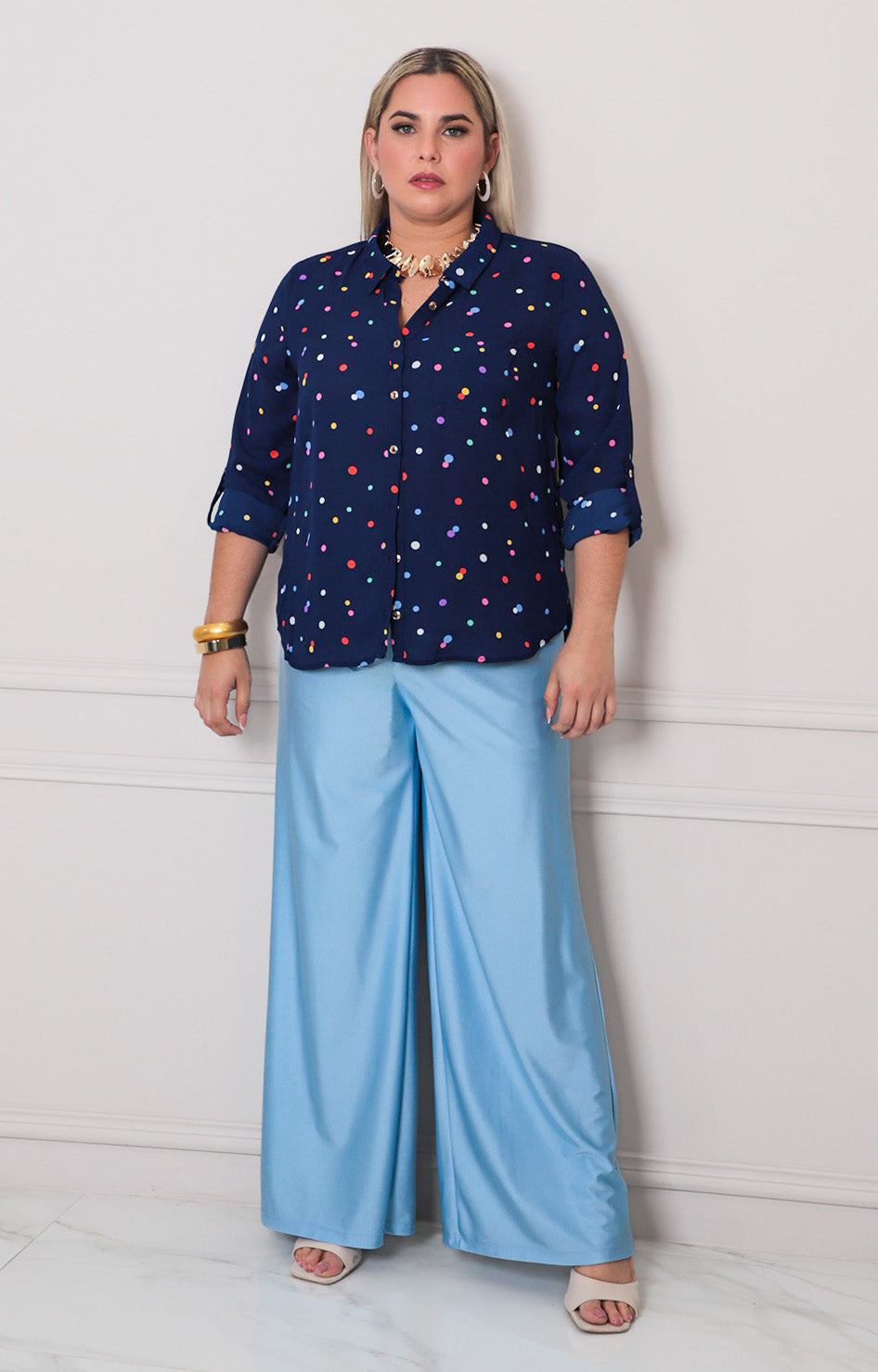 Blusa estampada con mangas - BLUSAS CURVY Boutiquemirel 