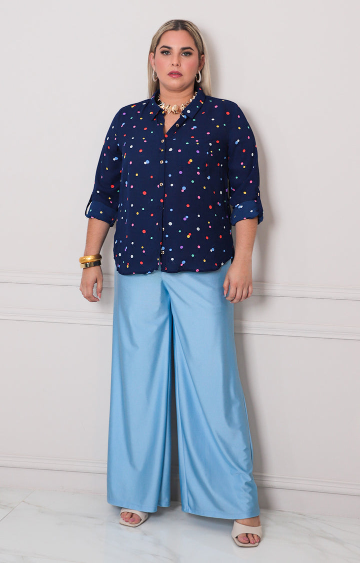 Blusa estampada con mangas - BLUSAS CURVY Boutiquemirel 