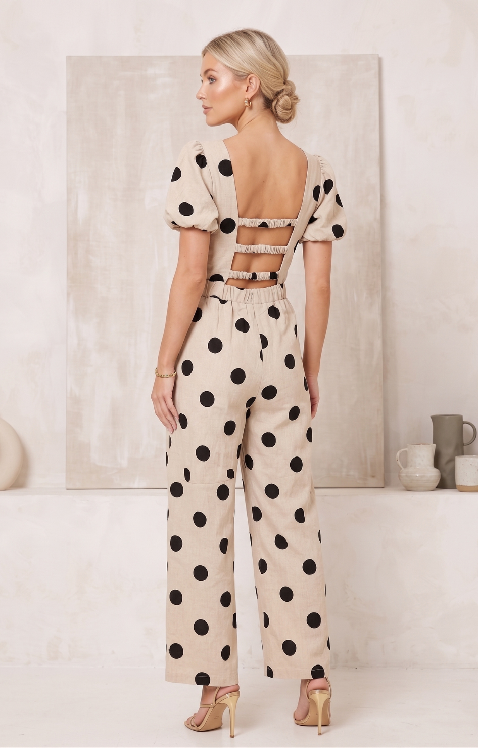 Palazzo polka-dots beige - PALAZZO LARGO REGULAR Boutiquemirel 