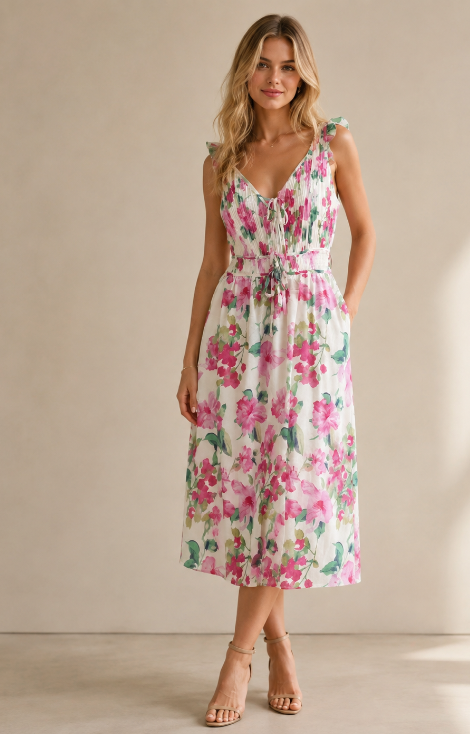 Vestido blanco estampado floral