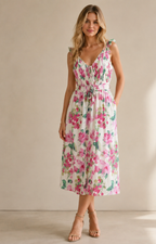 Vestido blanco estampado floral