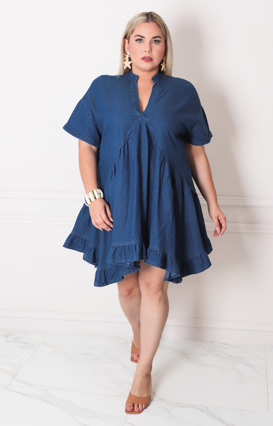 Vestido corto de mezclilla - VESTIDO CORTO CURVY Boutiquemirel 