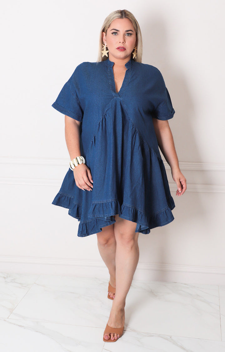 Vestido corto de mezclilla - VESTIDO CORTO CURVY Boutiquemirel 