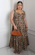 Vestido largo curvy Boutiquemirel con estampado animal print y escote en V