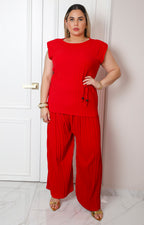 Conjunto plisado con lazo