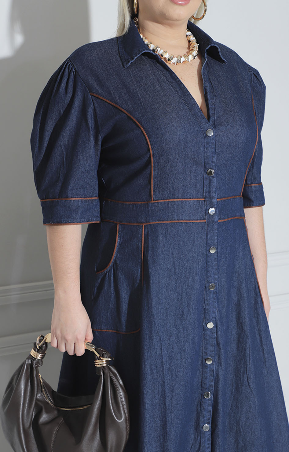 Vestido camisero denim