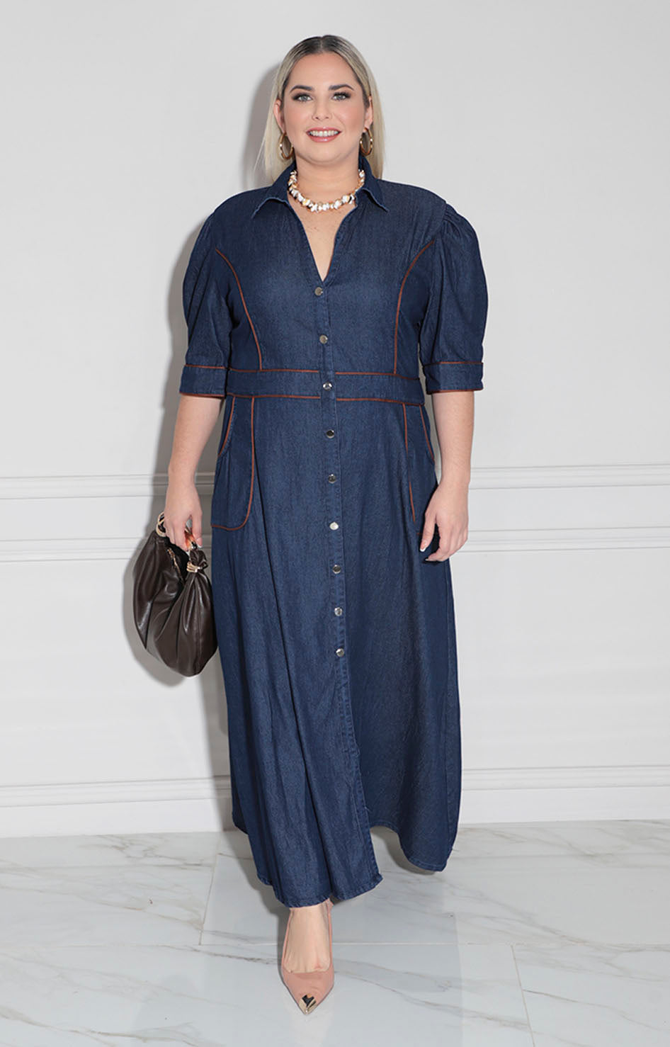 Vestido camisero denim