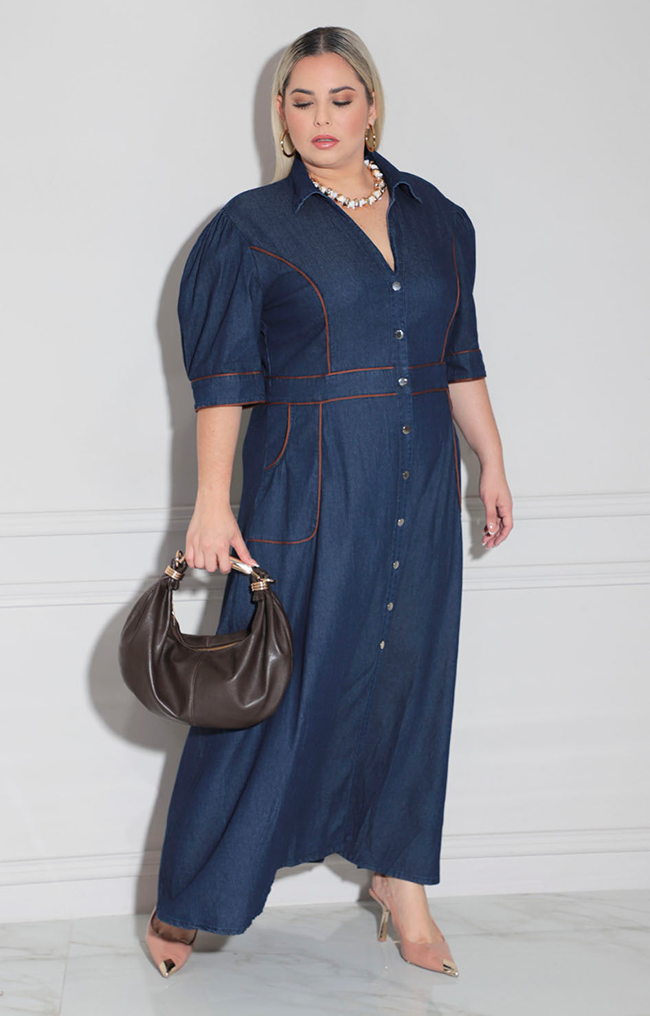 Vestido camisero denim