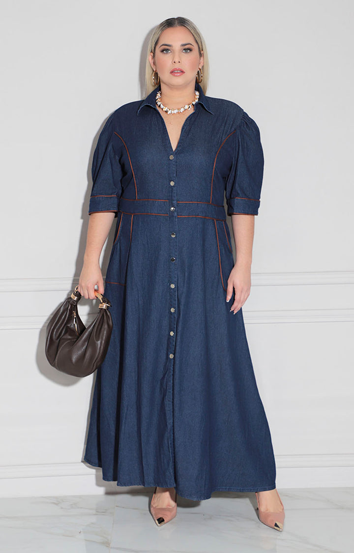 Vestido camisero denim