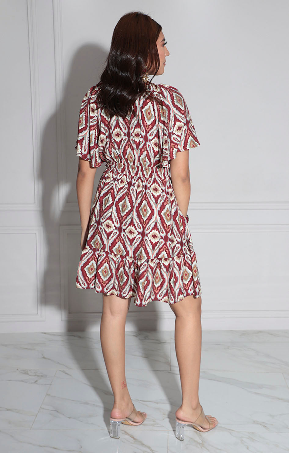 Vestido vino estampado