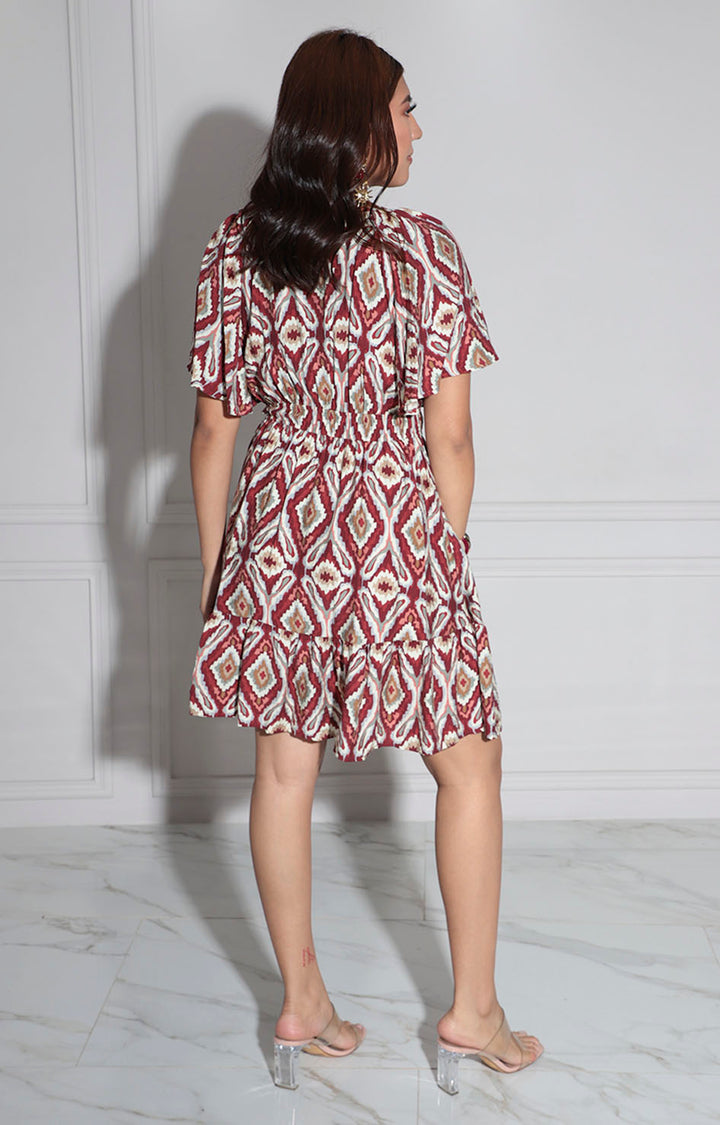 Vestido vino estampado